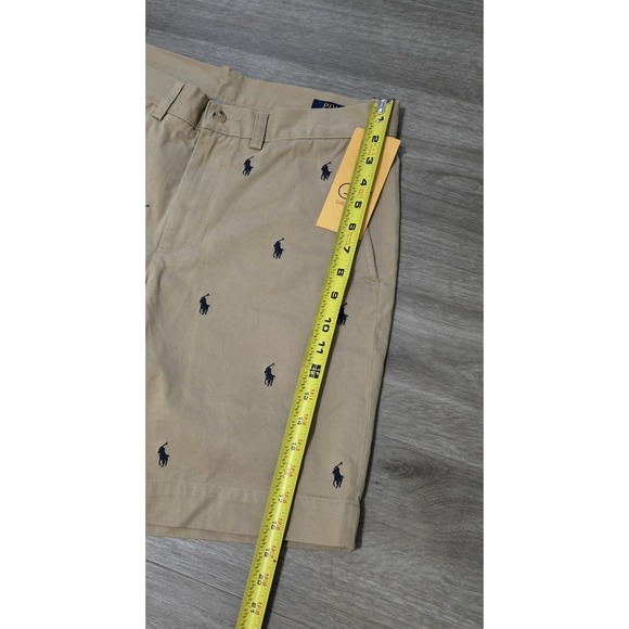 Polo Ralph Lauren Chino Shorts Men's Size 31 AOP Embroidered Pony Logo NWT Beige - Picture 11 of 11